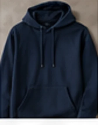 Custom hoodie with drawcord, rib cuff and kangaroo pocket details
