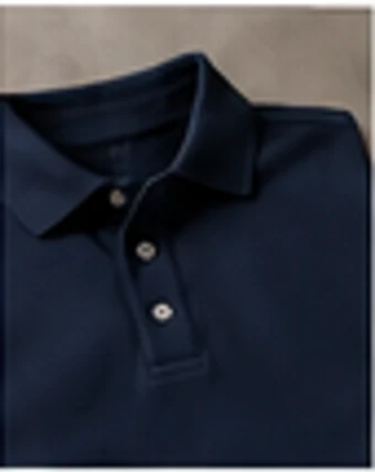 Folded custom polo shirt with collar, placket and fabric texture